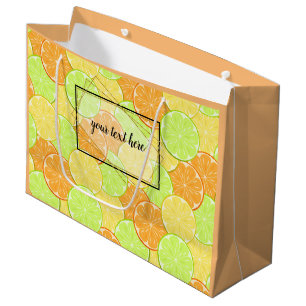 Lemon orange lime fruit pieces personalized fruit large gift bag