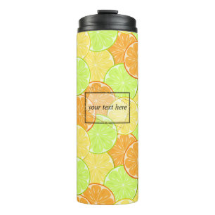 Lemon orange lime fruit pieces personalized fruit thermal tumbler
