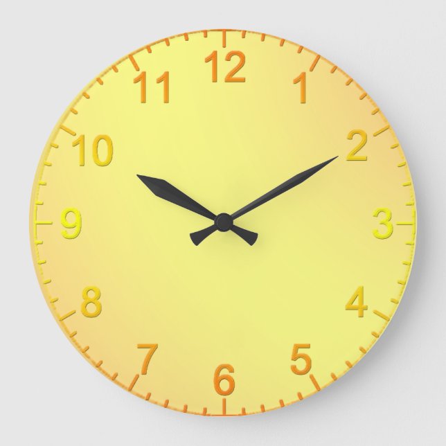 Lemon Orange Texture Colour, Large Wall Clock (Front)