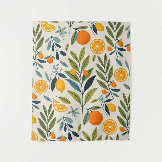 Lemon Orchard Dream Tapestry (Front)