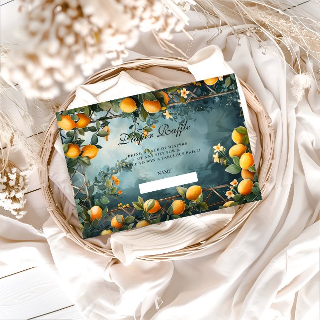 Lemon Orchard Floral Diapper Raffle Enclosure Card (Creator Uploaded)