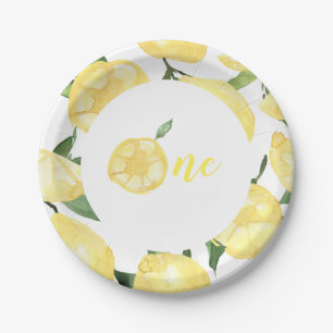 Lemon Paper Plates Lemonade First Birthday Party