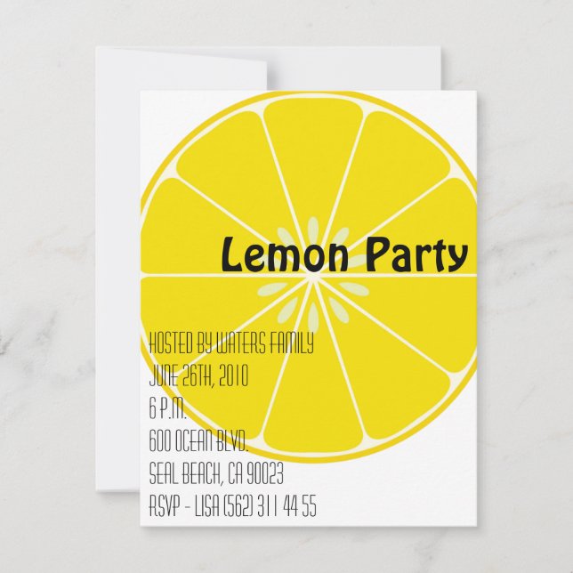 Lemon Party Invitation (Front)