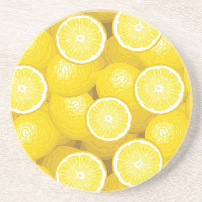 Lemon Pattern 2 Coaster (Front)