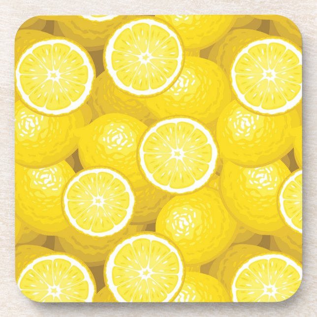 Lemon Pattern 2 Coaster (Front)