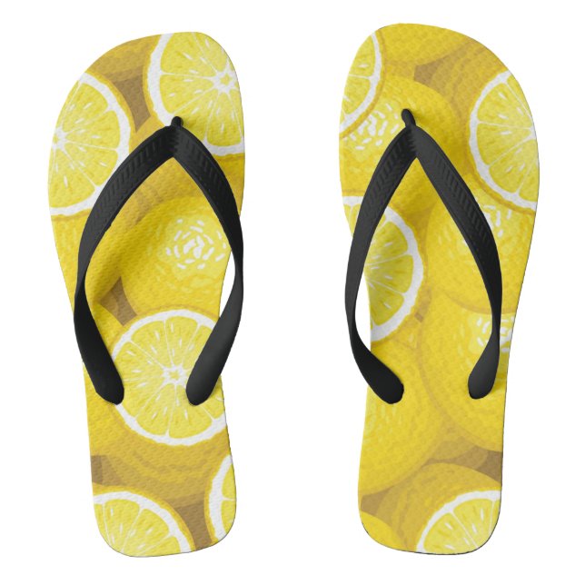 Lemon Pattern 2 Flip Flops (Footbed)