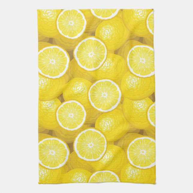 Lemon Pattern 2 Kitchen Towel (Vertical)