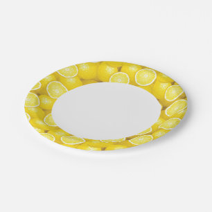 Lemon Pattern 2 Paper Plate