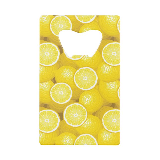 Lemon Pattern 2 Wallet Bottle Opener (Front)