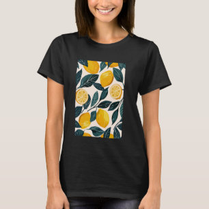 Lemon Pattern Art Minimalist Fruit T-Shirt