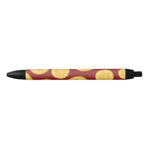 Lemon pattern black ink pen