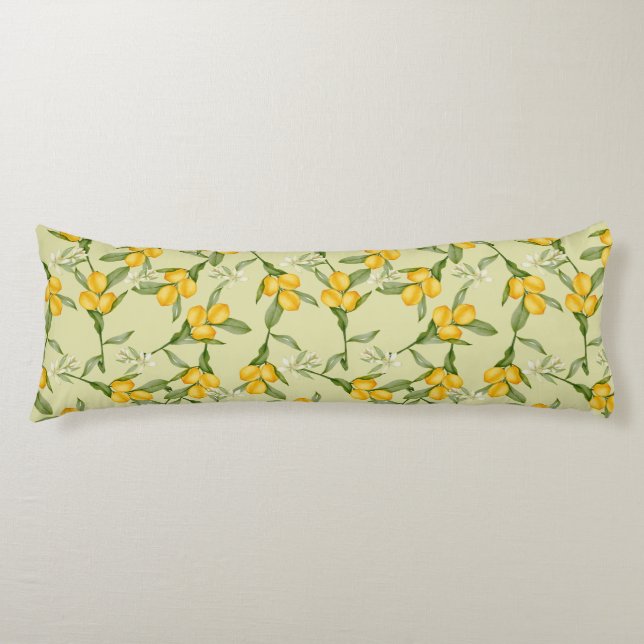 Lemon Pattern Body Pillow (Front)