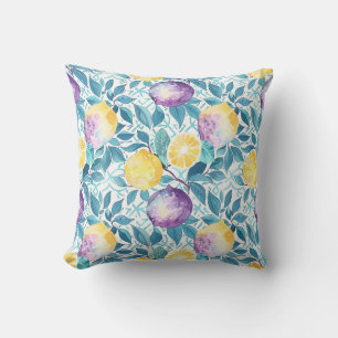 Lemon Pattern Botanical Throw Pillow
