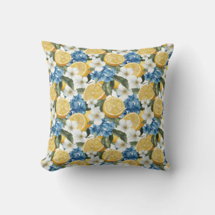 Lemon Pattern Botanical Throw Pillow