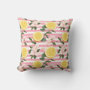 Lemon Pattern Botanical Throw Pillow