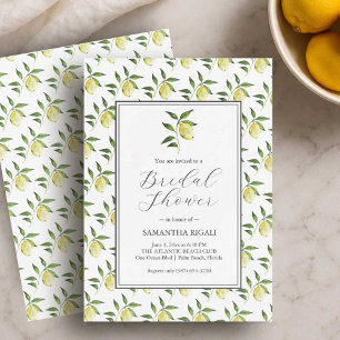 Lemon Pattern Bridal Shower Invitations