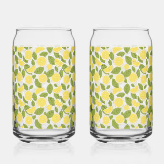 Lemon Pattern Can Glass