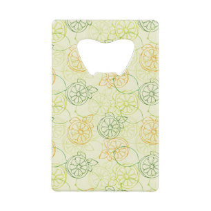 Lemon Pattern Credit Card Bottle Opener