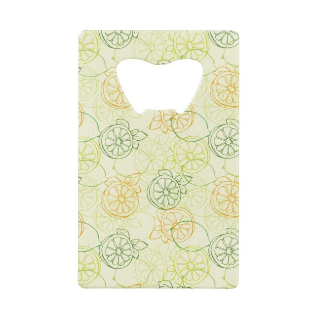 Lemon Pattern Credit Card Bottle Opener (Front)