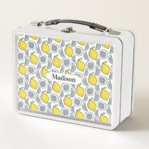 Lemon Pattern custom name lunch boxes