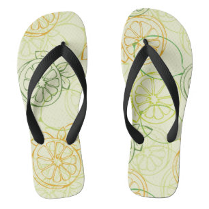 Lemon Pattern Flip Flops