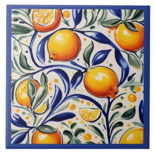 Lemon pattern Mediterranean Italian Citrus Fruit Tile