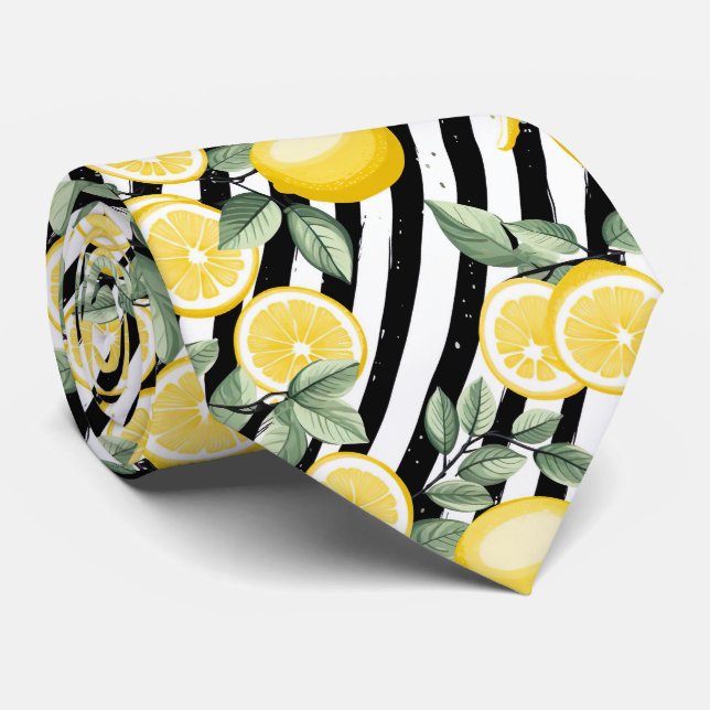 Lemon Pattern Men's Necktie  (Rolled)