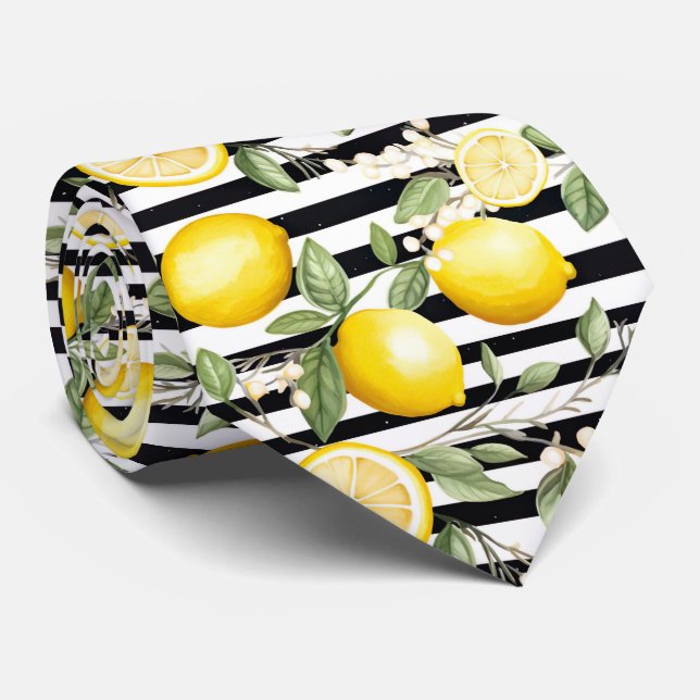 Lemon Pattern Men's Necktie  (Rolled)