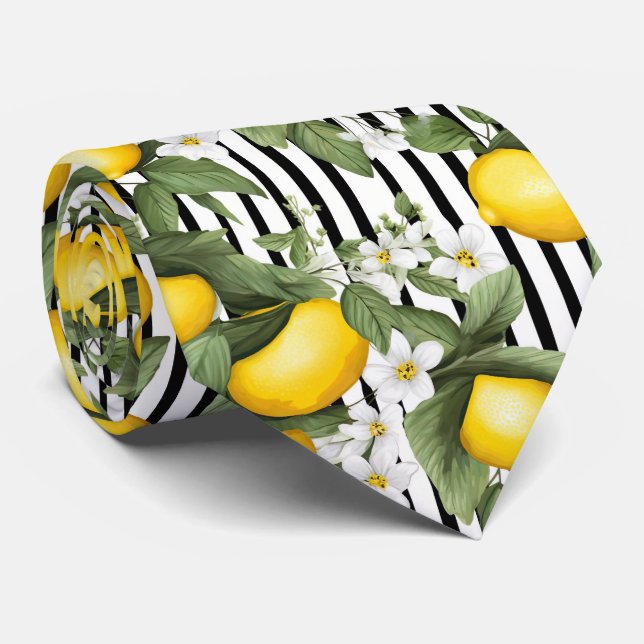 Lemon Pattern Men's Necktie  (Rolled)