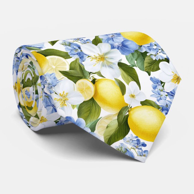 Lemon Pattern Men's Necktie  (Rolled)