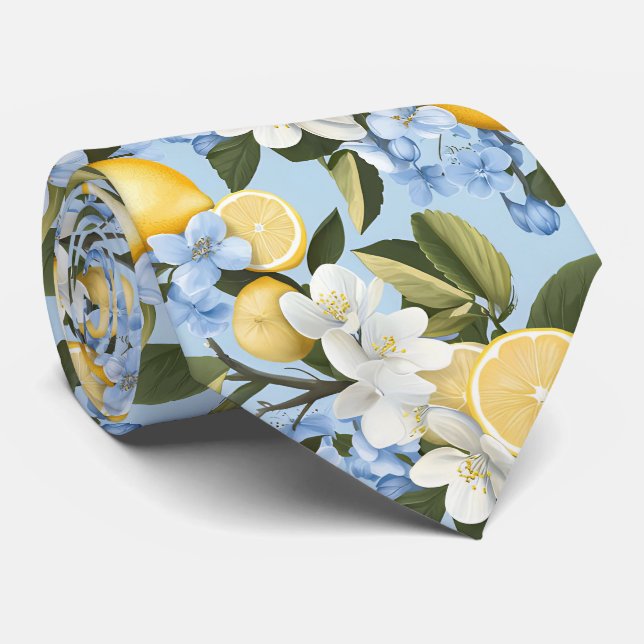 Lemon Pattern Men's Necktie  (Rolled)