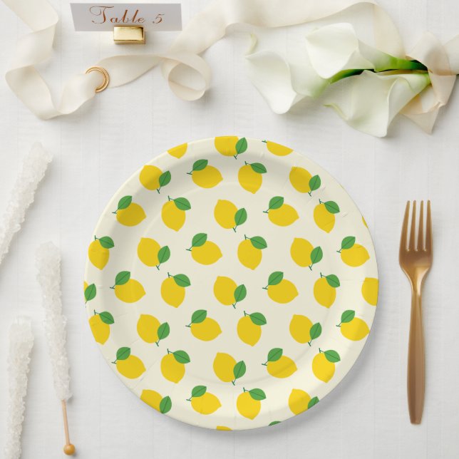  Lemon Pattern Paper Plate (Wedding)