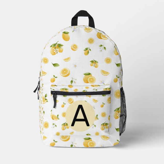 Lemon Pattern Printed Backpack (Front)