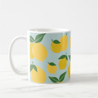 Lemon Pattern Retro Fruit Yellow On Green