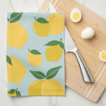 Lemon Pattern Retro Fruit Yellow On Green Kitchen Towel<br><div class="desc">Retro Fruit Print - Lemon Pattern – Yellow on Green.</div>