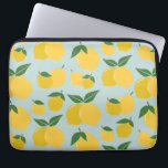 Lemon Pattern Retro Fruit Yellow On Green Laptop Sleeve<br><div class="desc">Retro Fruit Print - Lemon Pattern – Yellow on Green.</div>