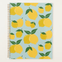 Lemon Pattern Retro Fruit Yellow On Green