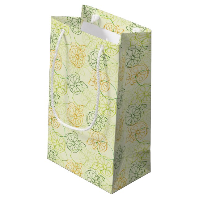 Lemon Pattern Small Gift Bag (Back Angled)