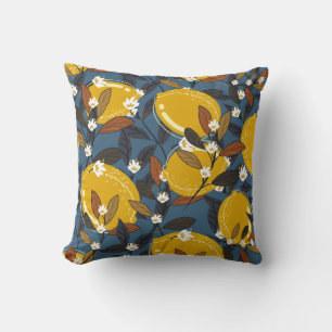 Lemon pattern throw pillow