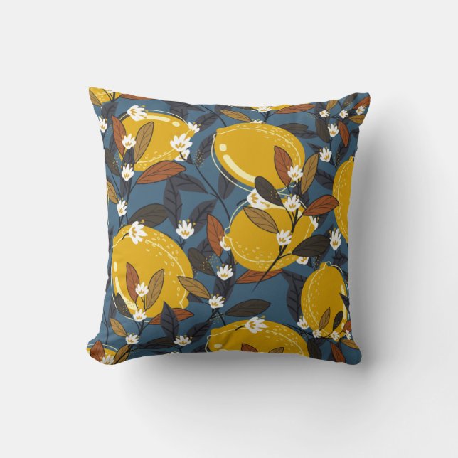 Lemon pattern throw pillow (Front)
