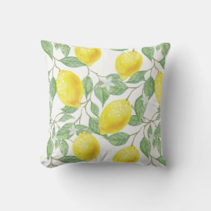 Lemon pattern throw pillow