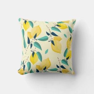 Lemon pattern throw pillow