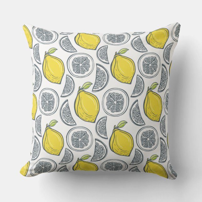 Lemon Pattern throw pillows (Front)