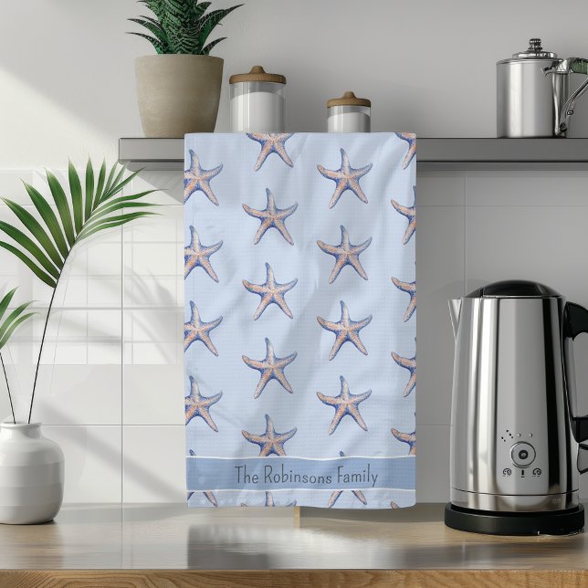 Lemon Pattern Tropical Fruit Custom Family Name Kitchen Towel (Creator Uploaded)