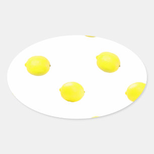 lemon pattern version 2 oval sticker