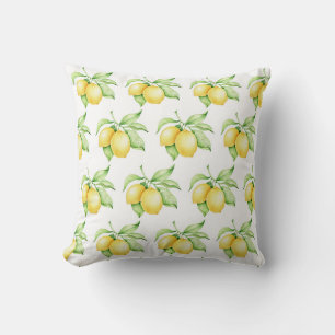 Lemon Pattern Watercolor Simple Throw Pillow