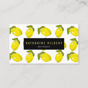 Lemon Pattern White Business Card