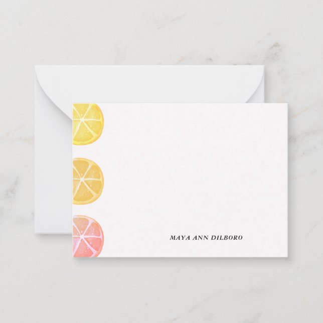 Lemon Personalized Note Cards (Front)