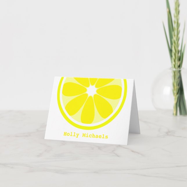 Lemon Personalized Notecard (Front)