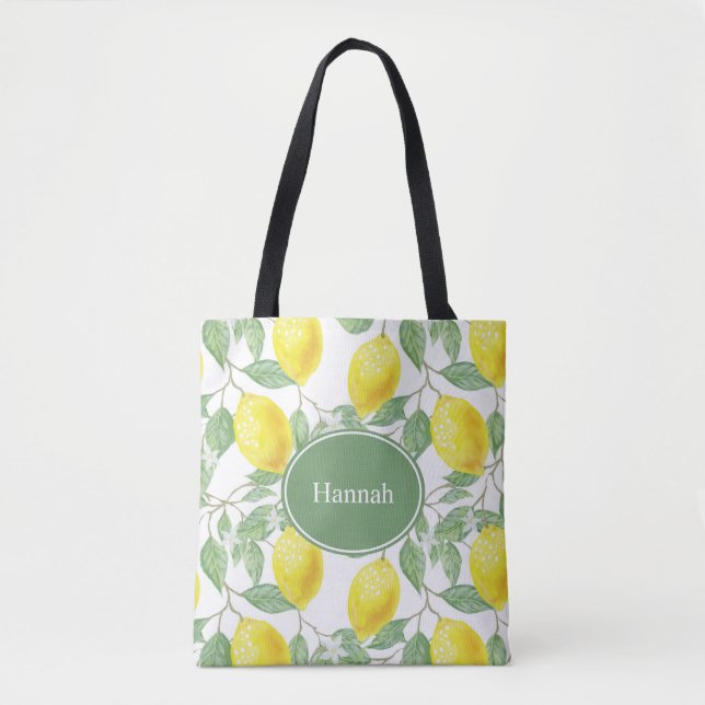 Lemon Personalized Tote Bag (Front)
